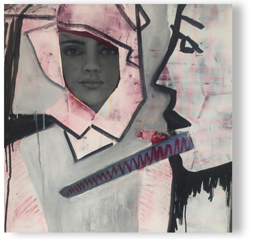 Im Visier
Öl/Acryl/Lack/LW, 60 x 60 cm, 2020